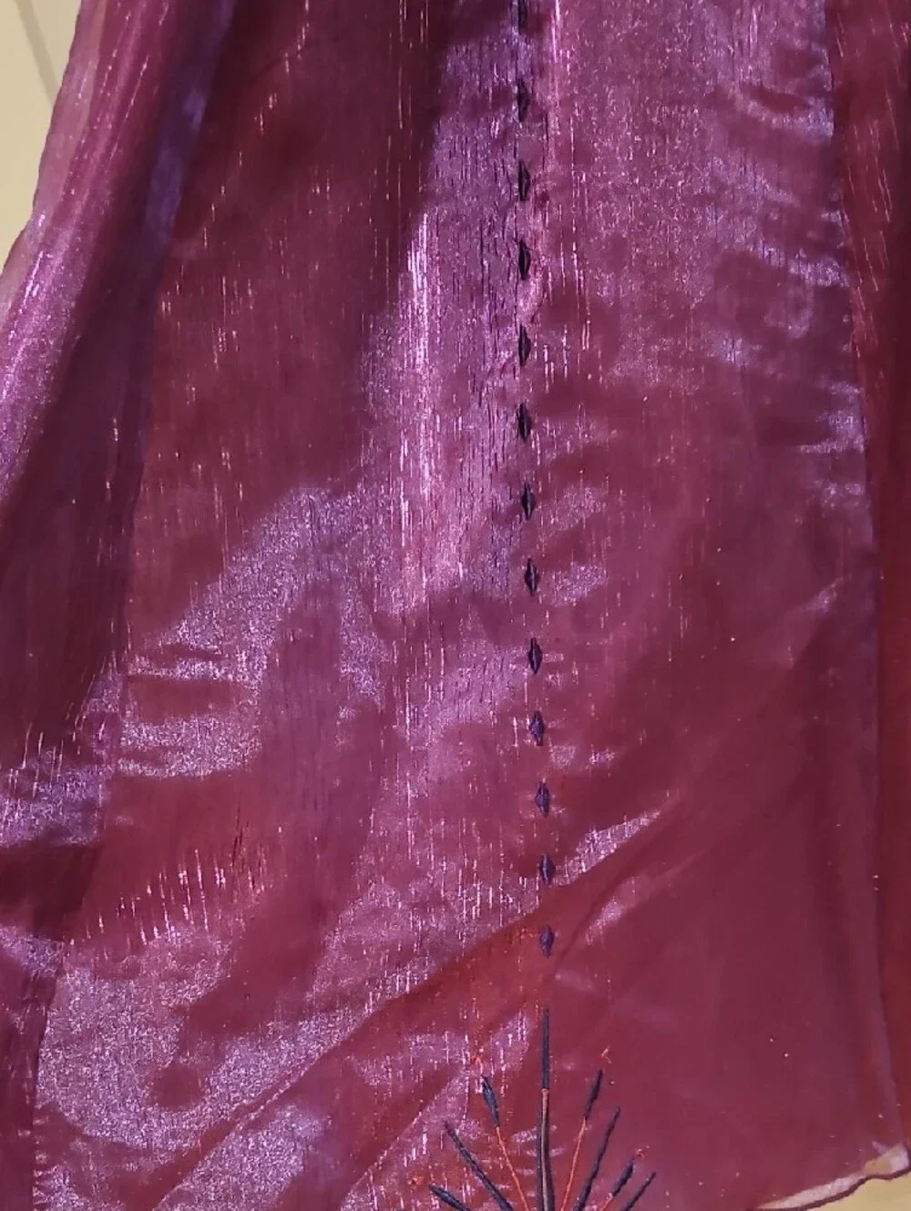 Disney Purple Elsa Sequin Velvet Dress with Teal Gem For Little Queen 7-8 - Picture 7 of 10